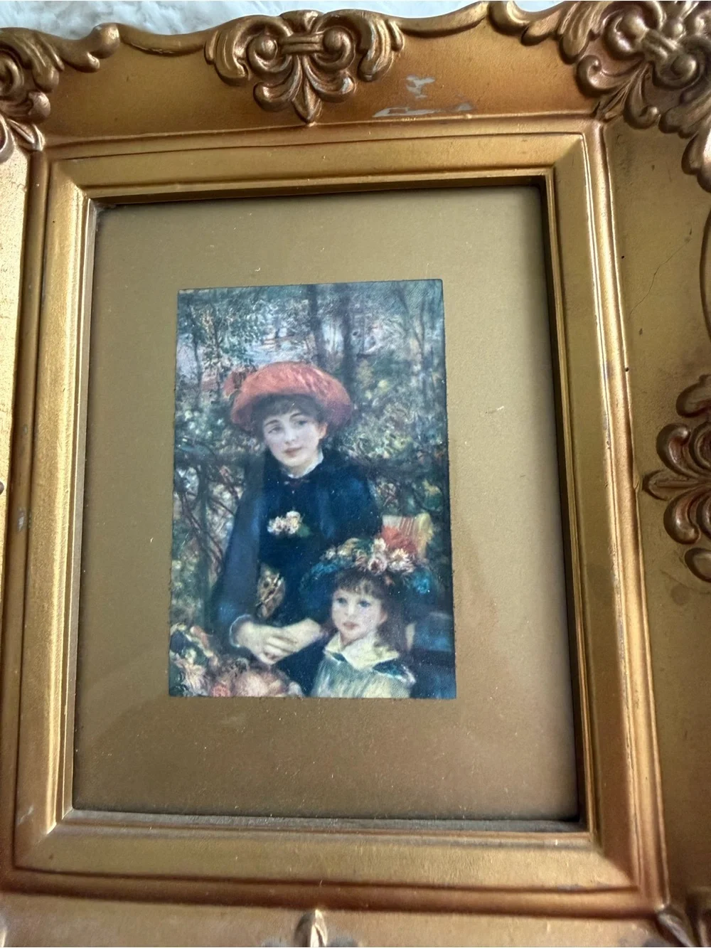 Set of 4 Vintage Italian Florentine Prints & Gold Renoir Wall Art